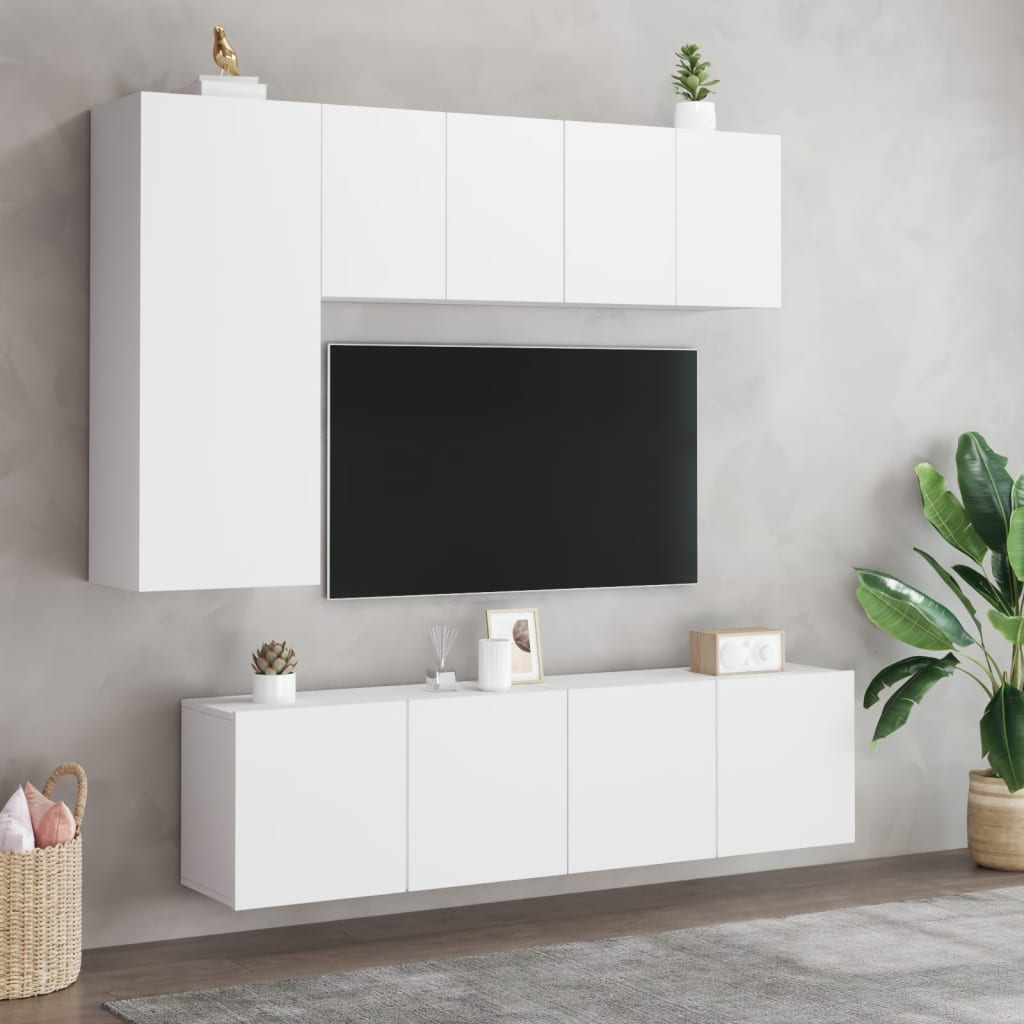 vidaXL TV-Wandschränke 2 Stk. Weiß 60x30x41 cm