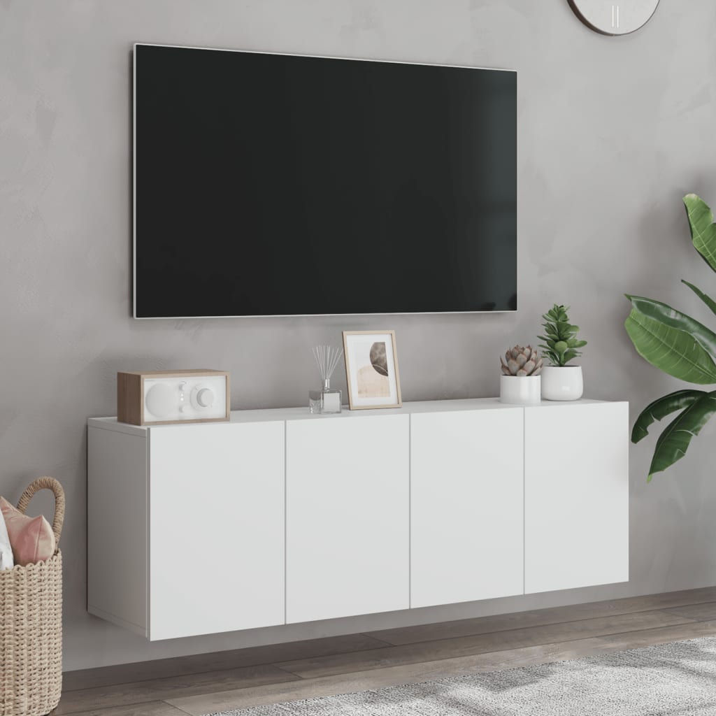 vidaXL TV-Wandschränke 2 Stk. Weiß 60x30x41 cm