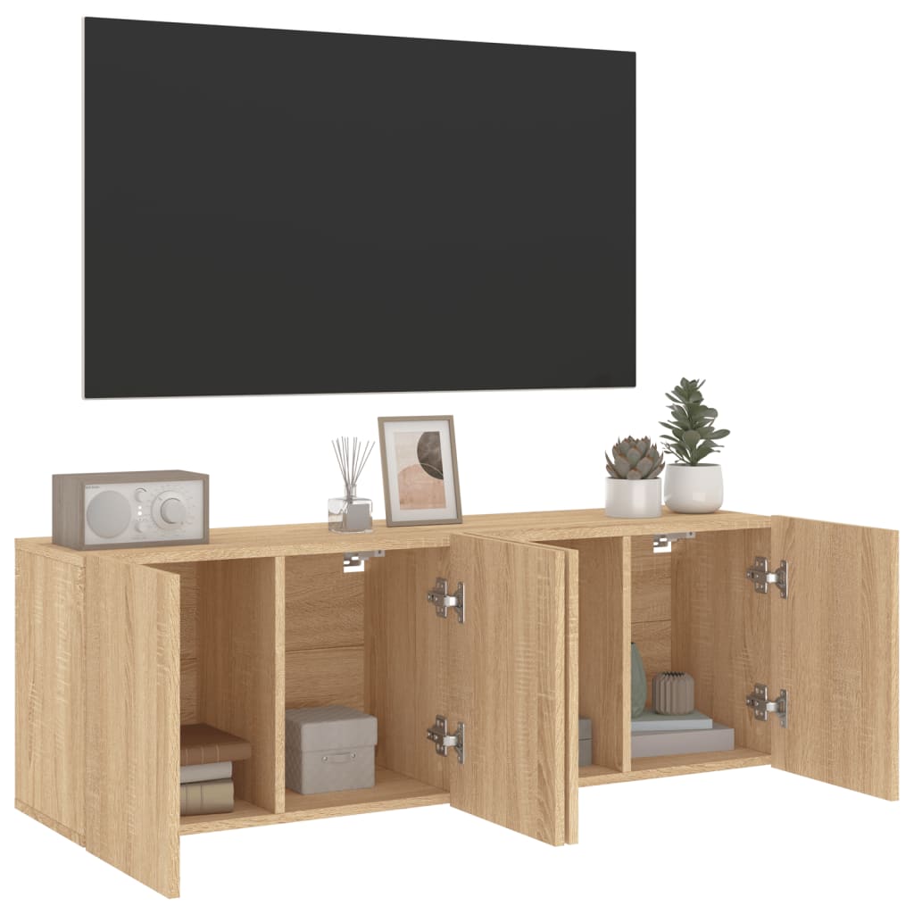 vidaXL TV-Wandschränke 2 Stk. Sonoma-Eiche 60x30x41 cm
