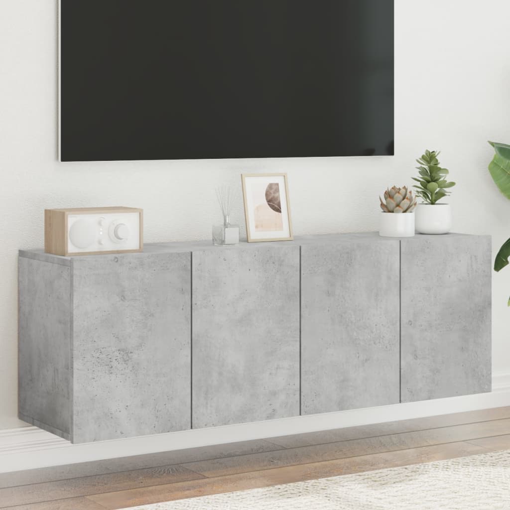 vidaXL TV-Wandschränke 2 Stk. Betongrau 60x30x41 cm