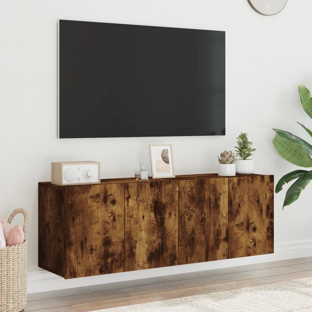 vidaXL TV-Wandschränke 2 Stk. Räuchereiche 60x30x41 cm