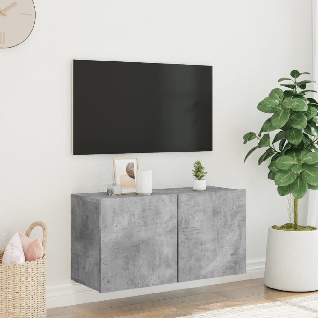vidaXL TV-Wandschrank Betongrau 80x30x41 cm