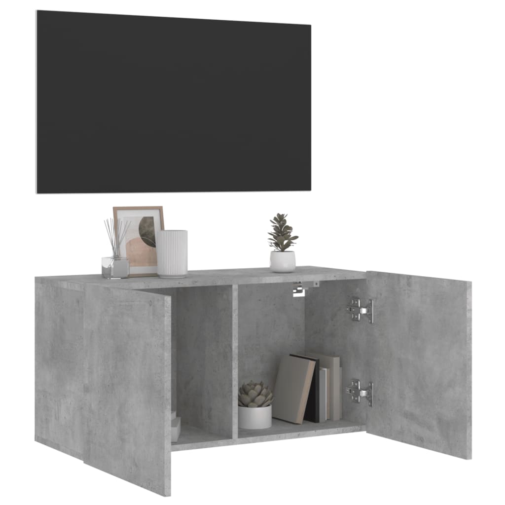 vidaXL TV-Wandschrank Betongrau 80x30x41 cm