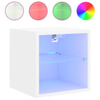 vidaXL TV-Wandschränke mit LED-Leuchten 2 Stk. Weiß 30x28,5x30 cm