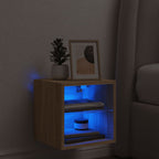 vidaXL TV-Wandschrank mit LED-Leuchten Sonoma-Eiche 30x28,5x30 cm
