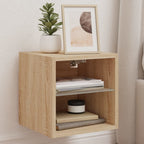vidaXL TV-Wandschrank mit LED-Leuchten Sonoma-Eiche 30x28,5x30 cm