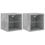 vidaXL TV-Wandschränke mit LED-Leuchten 2 Stk. Betongrau 30x28,5x30 cm