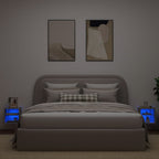vidaXL TV-Wandschränke mit LED-Leuchten 2 Stk. Betongrau 30x28,5x30 cm