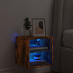 vidaXL TV-Wandschrank mit LED-Leuchten Räuchereiche 30x28,5x30 cm