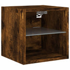 vidaXL TV-Wandschrank mit LED-Leuchten Räuchereiche 30x28,5x30 cm