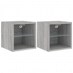 vidaXL TV-Wandschränke mit LED-Leuchten 2 Stk. Grau Sonoma