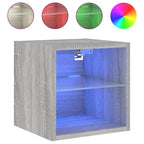 vidaXL TV-Wandschränke mit LED-Leuchten 2 Stk. Grau Sonoma