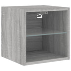 vidaXL TV-Wandschränke mit LED-Leuchten 2 Stk. Grau Sonoma