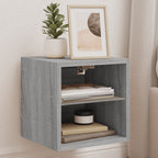 vidaXL TV-Wandschränke mit LED-Leuchten 2 Stk. Grau Sonoma