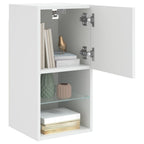vidaXL TV-Schränke mit LED-Leuchten 2 Stk. Weiß 30,5x30x60 cm