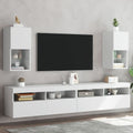 vidaXL TV-Schränke mit LED-Leuchten 2 Stk. Weiß 30,5x30x60 cm