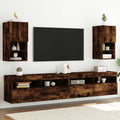 vidaXL TV-Schränke mit LED-Leuchten 2 Stk. Räuchereiche 30,5x30x60 cm