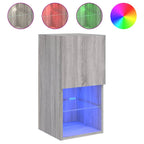 vidaXL TV-Schränke mit LED-Leuchten 2 Stk. Grau Sonoma 30,5x30x60 cm