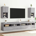 vidaXL TV-Schränke mit LED-Leuchten 2 Stk. Grau Sonoma 30,5x30x60 cm