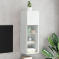 vidaXL TV-Schrank mit LED-Leuchten Weiß 120x35x15,5 cm