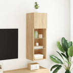 vidaXL TV-Schrank mit LED-Leuchten Sonoma-Eiche 30,5x30x90 cm