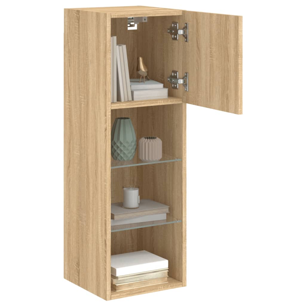 vidaXL TV-Schrank mit LED-Leuchten Sonoma-Eiche 30,5x30x90 cm
