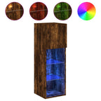 vidaXL TV-Schrank mit LED-Leuchten Räuchereiche 30,5x30x90 cm
