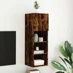vidaXL TV-Schrank mit LED-Leuchten Räuchereiche 30,5x30x90 cm