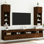 vidaXL TV-Schränke mit LED-Leuchten 2 Stk. Braun Eichen-Optik