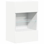 vidaXL Wandschränke mit LED-Leuchten für TV 2 Stk. Weiß 40x30x60,5 cm