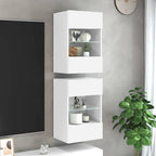 vidaXL Wandschränke mit LED-Leuchten für TV 2 Stk. Weiß 40x30x60,5 cm