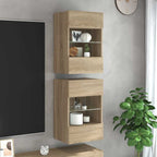 vidaXL Wandschränke mit LED-Leuchten für TV 2 Stk. Sonoma-Eiche