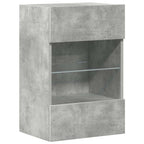 vidaXL Wandschränke mit LED-Leuchten für TV 2 Stk. Betongrau 40x30x60,5 cm
