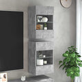 vidaXL Wandschränke mit LED-Leuchten für TV 2 Stk. Betongrau 40x30x60,5 cm