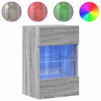 vidaXL Wandschränke mit LED-Leuchten für TV 2 Stk. Grau Sonoma
