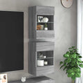 vidaXL Wandschränke mit LED-Leuchten für TV 2 Stk. Grau Sonoma