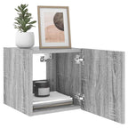 vidaXL TV-Wandschränke mit LED-Leuchten 2Stk. Grau Sonoma 30,5x35x30cm