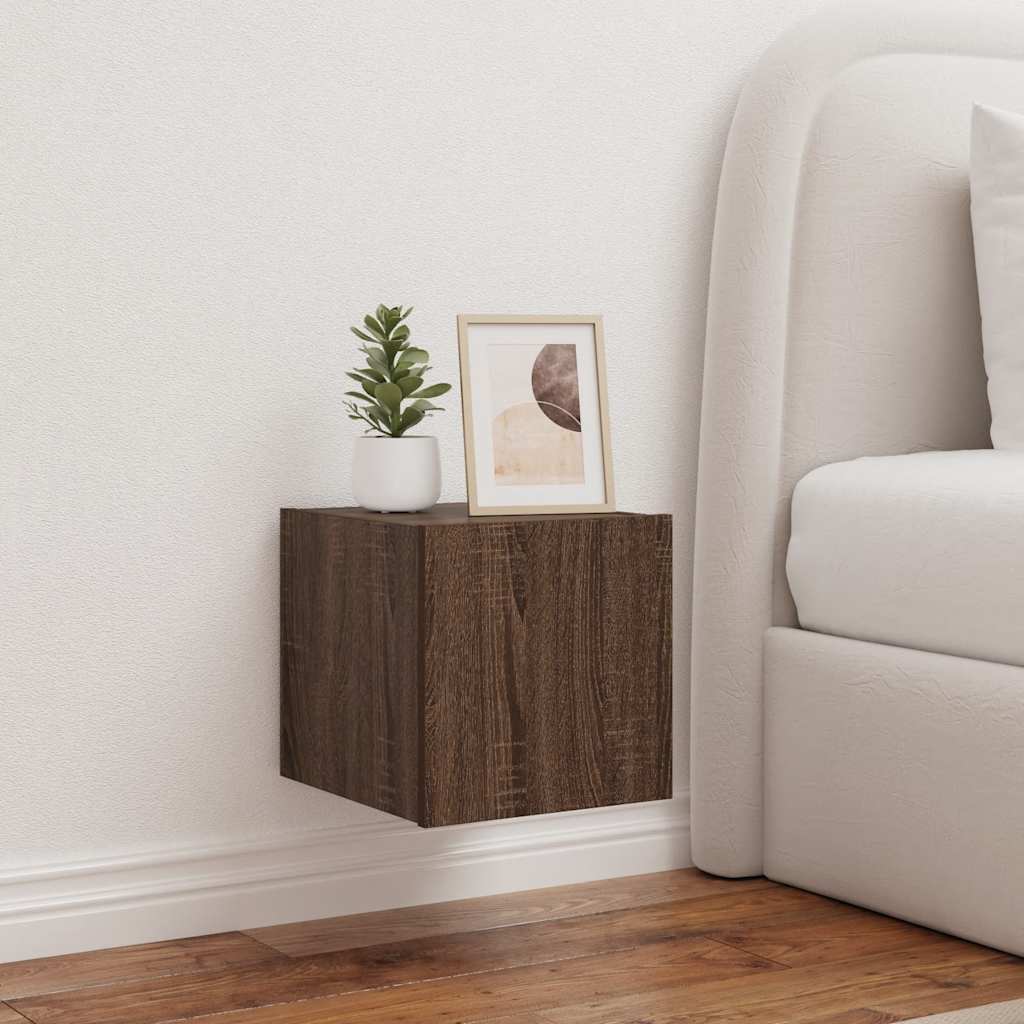 vidaXL TV-Wandschränke mit LED-Leuchten 2 Stk. Braun Eichen-Optik