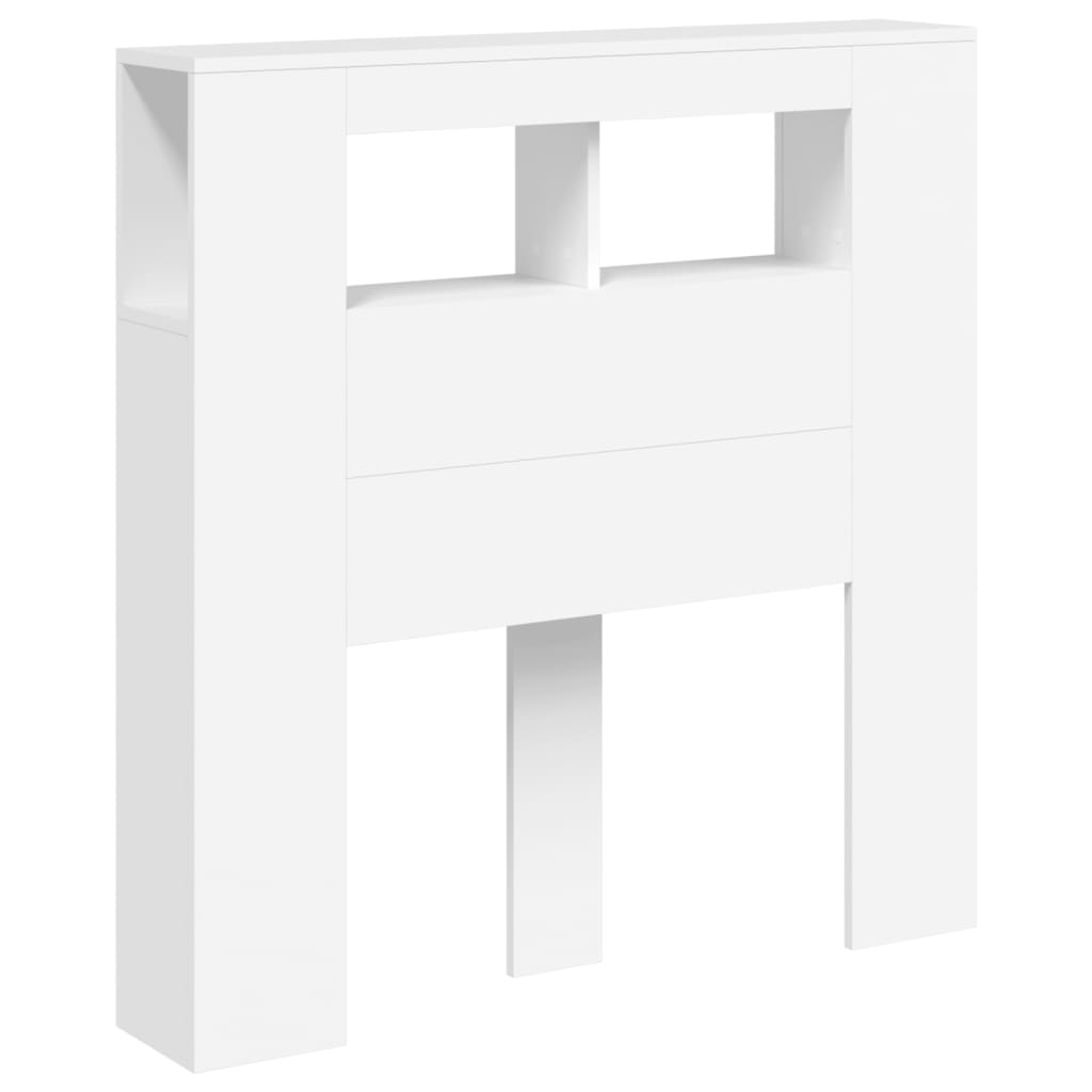 vidaXL LED-Kopfteil Weiß 100x18,5x103,5 cm Holzwerkstoff