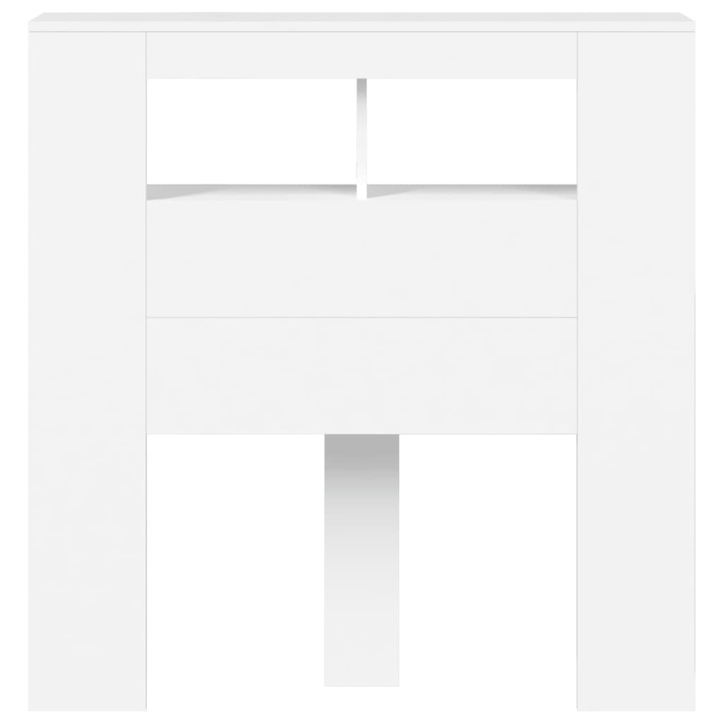 vidaXL LED-Kopfteil Weiß 100x18,5x103,5 cm Holzwerkstoff