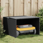 vidaXL Mähroboter-Garage Schwarz 86x90x52/57 cm Poly Rattan