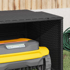 vidaXL Mähroboter-Garage Schwarz 86x90x52/57 cm Poly Rattan