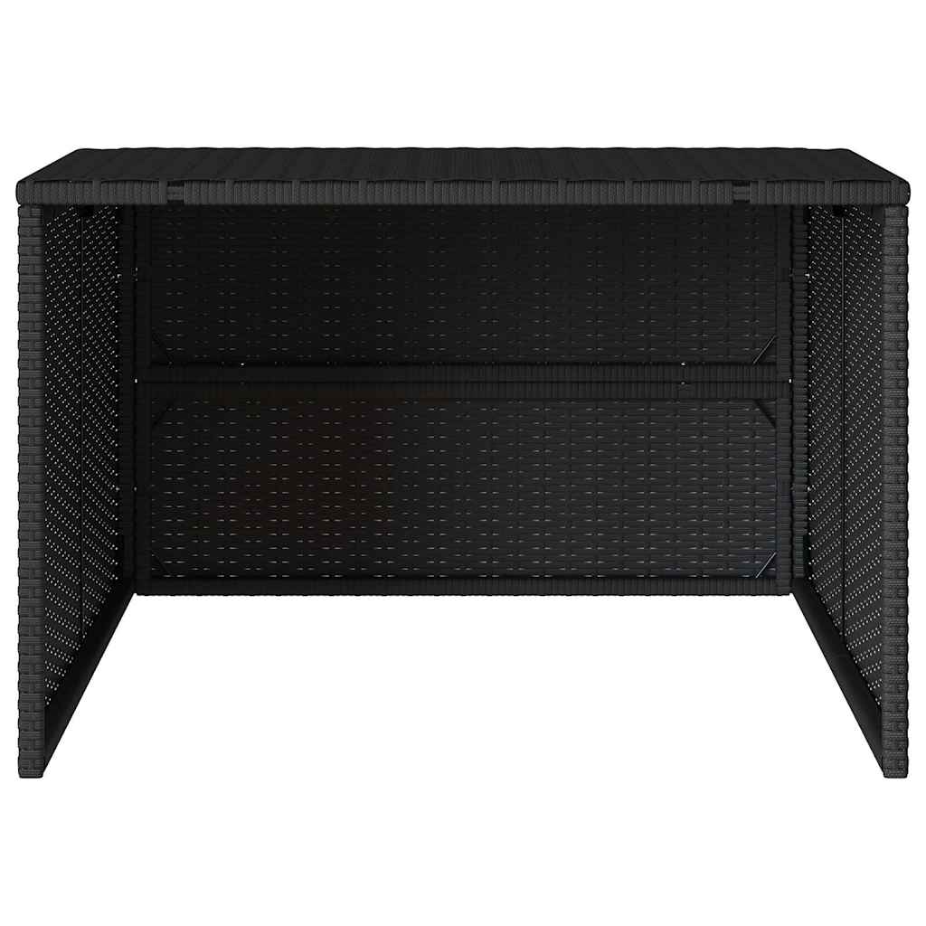 vidaXL Mähroboter-Garage Schwarz 86x90x52/57 cm Poly Rattan