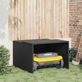 vidaXL Mähroboter-Garage Schwarz 86x90x52/57 cm Poly Rattan