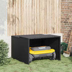 vidaXL Mähroboter-Garage Schwarz 86x90x52/57 cm Poly Rattan