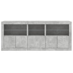 vidaXL Sideboard mit LED-Leuchten Betongrau 162x37x67 cm