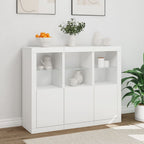 vidaXL Sideboards mit LED-Leuchten 3 Stk. Weiß Holzwerkstoff