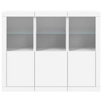 vidaXL Sideboards mit LED-Leuchten 3 Stk. Weiß Holzwerkstoff