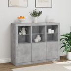 vidaXL Sideboards mit LED-Leuchten 3 Stk. Betongrau Holzwerkstoff