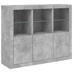 vidaXL Sideboards mit LED-Leuchten 3 Stk. Betongrau Holzwerkstoff